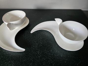 2 x kop en schotel (Jameson & Taylor - porselein) beschikbaar voor biedingen