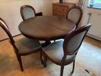 Ronde tafel met 4 stoelen (locatie Zoetermeer), Huis en Inrichting, Ophalen of Verzenden, Gebruikt, Klassiek, 4 tot 6 stoelen
