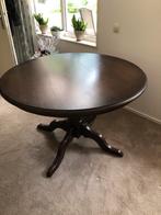 Donkere eikentafel met bolpoot, Huis en Inrichting, Tafels | Eettafels, Ophalen, Zo goed als nieuw, Vier personen, 100 tot 150 cm