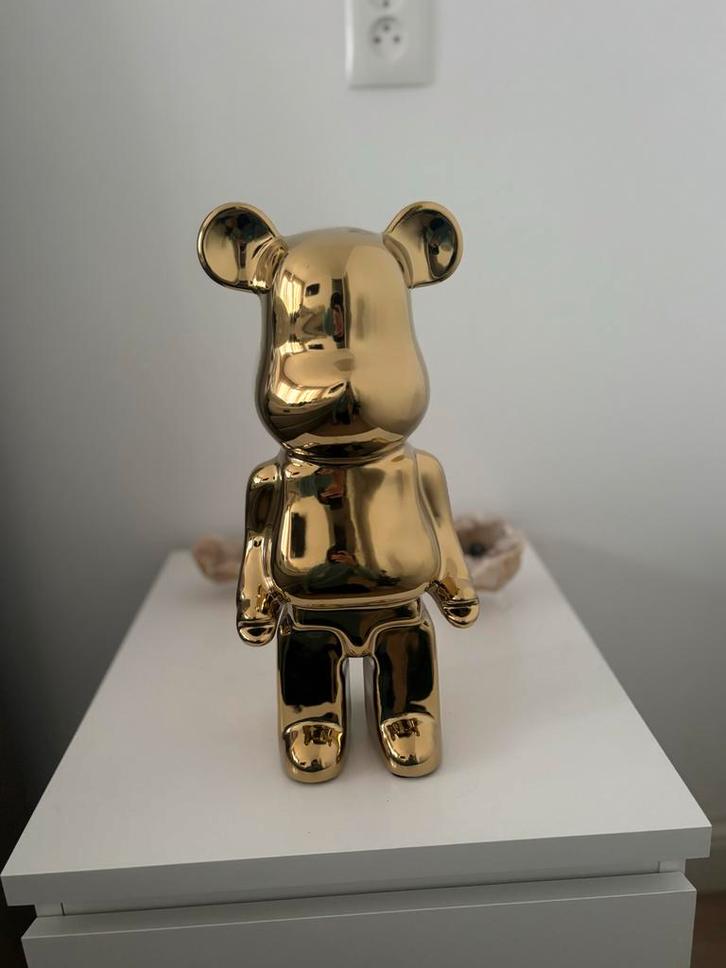 Gouden Brick Bear - Stijlvol Decoratiebeeld, Huis en Inrichting, Woonaccessoires | Overige, Nieuw, Ophalen of Verzenden
