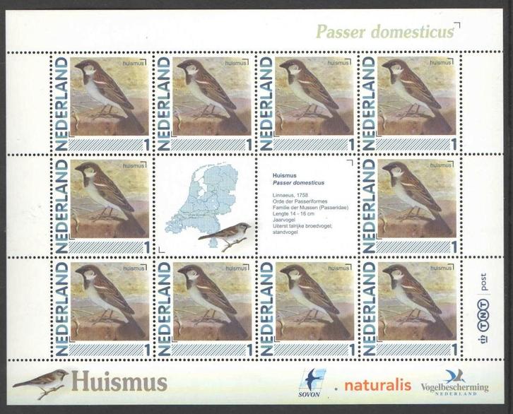 Postzegels Vogels in Nederland: Huismus, Postzegels en Munten, Postzegels | Nederland, Postfris, Na 1940, Ophalen of Verzenden