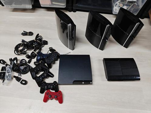 PS3 sets Diverse modellen, Spelcomputers en Games, Spelcomputers | Sony PlayStation 3, Gebruikt, Phat, Met 3 controllers of meer