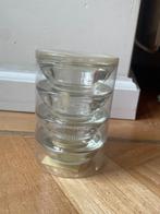4 waxinehouder glas waxinelichtje glazen kaarsenhouder, Huis en Inrichting, Woonaccessoires | Kandelaars en Kaarsen, Overige materialen