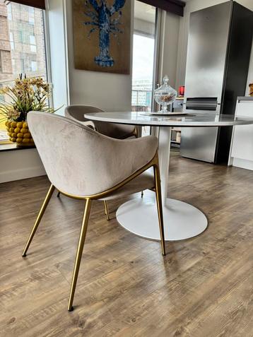 Richmond 2x eetkamerstoelen gwen velvet khaki beschikbaar voor biedingen