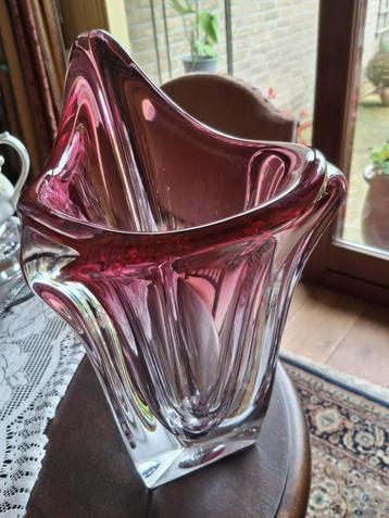 Val Saint Lambert Jupiter Vaas Robijnrood Kristal 33cm beschikbaar voor biedingen