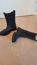 Leren zwarte laarzen half hoog, Zwart, Lage of Enkellaarzen, Ophalen of Verzenden, Gedragen