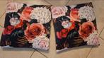 Super Mooie Bloemen Kussen Set - Eye Catcher!, Huis en Inrichting, Ophalen of Verzenden, Zo goed als nieuw, Rood, Vierkant