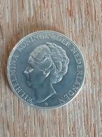 Zilveren Rijksdaalder 1933 Grof Haar P+ / Schaars, Verzenden, Koningin Wilhelmina, 2½ gulden, Zilver