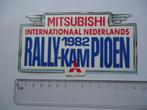 sticker oud Mitsubishi Rally Kampioen 1982 NK race Lancer, Verzamelen, Verzenden, Zo goed als nieuw, Bedrijf of Vereniging