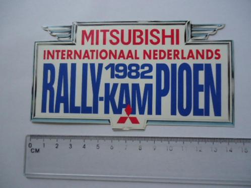 sticker oud Mitsubishi Rally Kampioen 1982 NK race Lancer, Verzamelen, Stickers, Zo goed als nieuw, Bedrijf of Vereniging, Verzenden