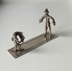 Hollands miniatuur zilveren vader en zoon met vlieger, Antiek en Kunst, Ophalen of Verzenden