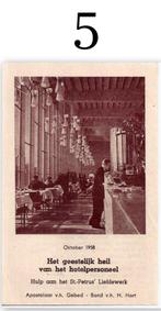 Bp05 devotie prentje st petrus liefdewerk 1958, Verzamelen, Religie, Verzenden, Zo goed als nieuw, Kaart of Prent