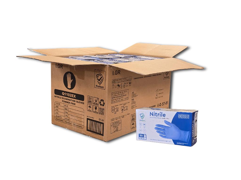 Professionele nitril onderzoekshandschoenen zwart en blauw, Ophalen of Verzenden, Nieuw