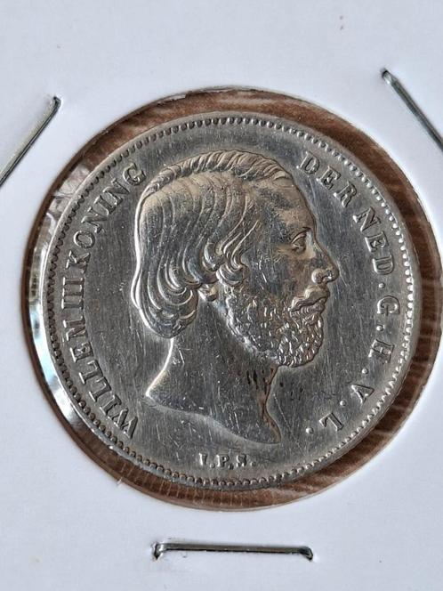 1/2 Gulden 1860 in een nog mooie kwaliteit., Postzegels en Munten, Munten | Nederland, Losse munt, ½ gulden, Koning Willem III