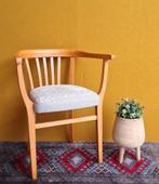 Vintage beuken Thonet style stoel met nieuwe stoffering, Gebruikt, Bruin, Vintage, Ophalen of Verzenden