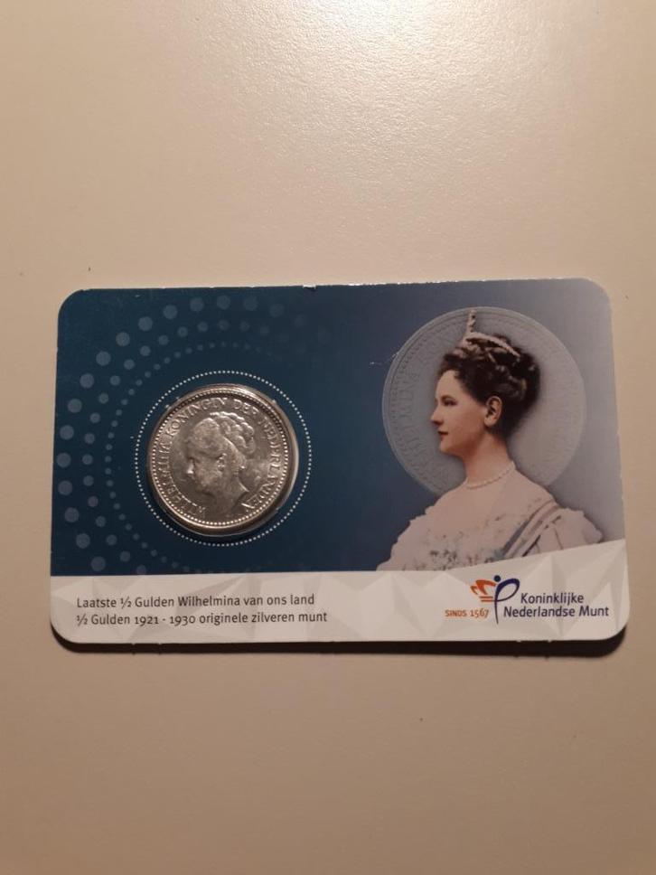 Historiche coincard KNM: laatste 1/2 zilveren gulden 1929, Postzegels en Munten, Munten | Europa | Euromunten, Overige landen