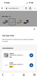 2x IKEA Malm bed 90x200 + Lönset lattenbodem (wit), Huis en Inrichting, Slaapkamer | Bedden, Ophalen, Gebruikt, 90 cm, Eenpersoons