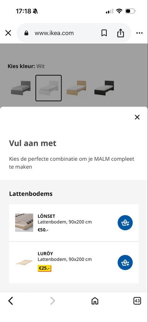 2x IKEA Malm bed 90x200 + Lönset lattenbodem (wit), Huis en Inrichting, Slaapkamer | Bedden, Gebruikt, Eenpersoons, 90 cm, 200 cm