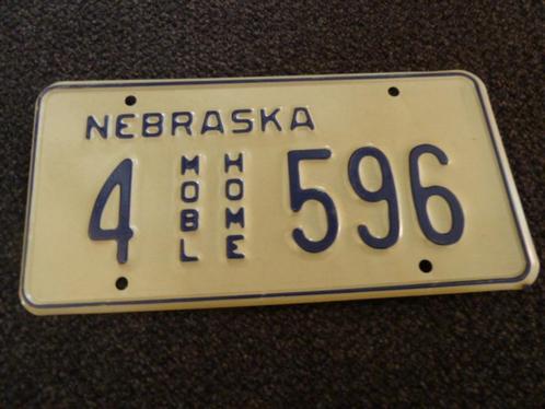 Kentekenplaat licenseplate Nebraska Mobil Home 2 USA, Verzamelen, Automerken, Motoren en Formule 1, Gebruikt, Auto's, Ophalen of Verzenden