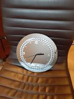 ⌛Tomasian Diamond round💎ø35 cm. Quartz spiegelklok🏷️€5,-, Ophalen of Verzenden, Gebruikt, Analoog, Wandklok