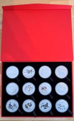 Perth Mint Lunar 2 set + doos 1oz zilver 2008 - 2019, Postzegels en Munten, Edelmetalen en Baren, Ophalen of Verzenden, Zilver