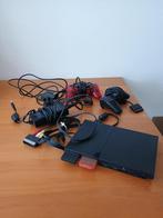 PlayStation 2 Slim Spelcomputer, Spelcomputers en Games, Spelcomputers | Sony PlayStation 2, Ophalen, Gebruikt, Zwart, Met 2 controllers