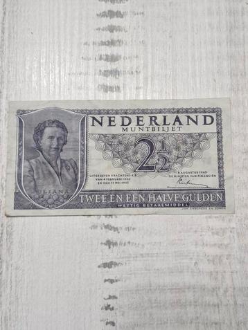 Nederland 2½ Gulden Muntbiljet 1943 beschikbaar voor biedingen