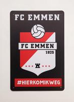 FC Emmen hier kom ik weg reclamebord van metaal wandbord, Sport en Fitness, Voetbal, Info@deconoord.nl, Deco Noord, Nieuw, Ophalen of Verzenden