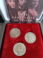 Zilveren Munten Set 1/2 Gulden- Drie Generaties 1848, 1860,, ½ gulden, Setje, Zilver, Ophalen of Verzenden