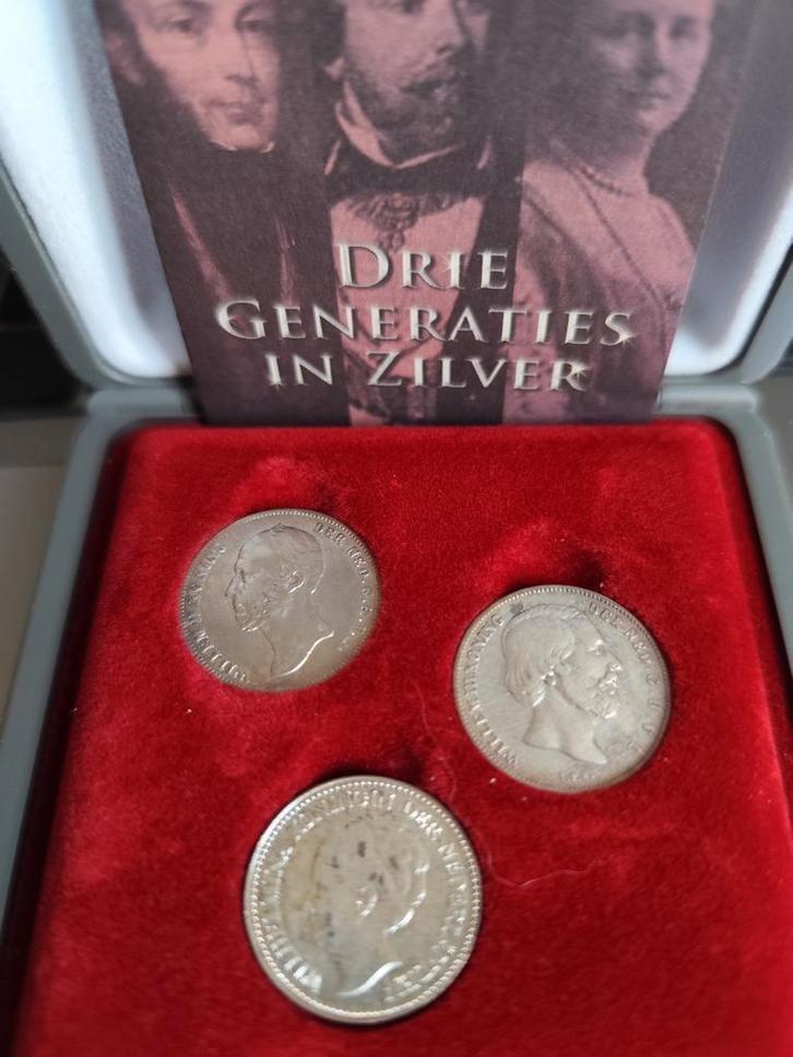 Zilveren Munten Set 1/2 Gulden- Drie Generaties 1848, 1860,, Postzegels en Munten, Munten | Nederland, Setje, ½ gulden, Koning Willem II