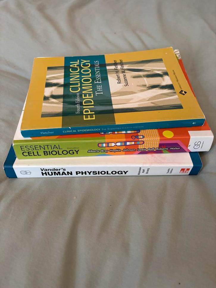 Medische boeken: Epidemiologie, Celbiologie, Fysiologie, Boeken, Studieboeken en Cursussen, Gelezen, HBO, Beta, Ophalen
