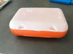 Lunchbox/brooddoos, Tupperware, oranje/wit, 22x14 cm, Ophalen of Verzenden, Gebruikt, Wit, Bus of Trommel