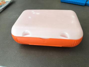 Lunchbox/brooddoos, Tupperware, oranje/wit, 22x14 cm beschikbaar voor biedingen