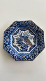 Blauw wit goud wandbordje pauwen Japans, Huis en Inrichting, Keuken | Servies, Ophalen of Verzenden, Zo goed als nieuw, Overige stijlen