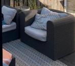 Lounge tuinstoel incl. 2 kussens, zandkleur/beige., Ophalen, Gebruikt, Kunststof