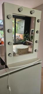 Mooie Hollywood make-up spiegel, Huis en Inrichting, Woonaccessoires | Spiegels, Ophalen, Zo goed als nieuw, Rechthoekig, Minder dan 100 cm