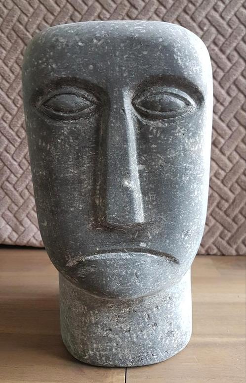 Stenen Hoofd Sculptuur, Antiek en Kunst, Kunst | Beelden en Houtsnijwerken, Ophalen of Verzenden