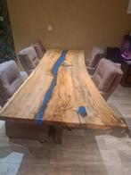 Epoxy houten eettafel, Ophalen, Rechthoekig, 200 cm of meer, 50 tot 100 cm