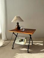 Scandinavische vintage lectuurtrolley teak metaal messing, Ophalen of Verzenden, Zo goed als nieuw