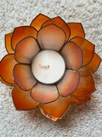 Oranje Lotus Kaarsenhouder - 12,5 cm, Bruin, Ophalen of Verzenden, Zo goed als nieuw, Metaal