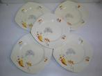 Societe Ceramique - 5 mooie gebloemde gebakbordjes, Antiek en Kunst, Antiek | Servies los, Ophalen of Verzenden