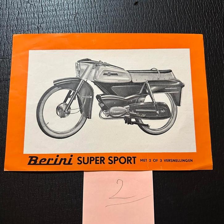 BERINI Super Sport - 1961 (#2) Bromfiets Folder, Boeken, Catalogussen en Folders, Gelezen, Verzenden
