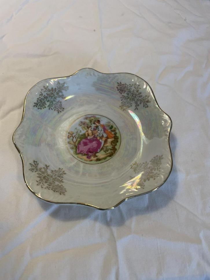 Vintage parelmoer porseleinen schaaltje, Antiek en Kunst, Antiek | Keramiek en Aardewerk, Ophalen of Verzenden