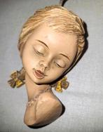 Vintage Meisjeshoofd Wanddecoratie, Antiek en Kunst, Kunst | Beelden en Houtsnijwerken, Ophalen of Verzenden