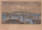 IJsselmonde 1858 ingekleurde staalgravure Terwen, Antiek en Kunst, Ophalen of Verzenden