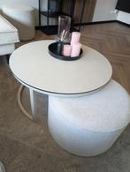 1 maand oude salontafel + poef., Huis en Inrichting, Tafels | Salontafels, Ophalen, 50 tot 100 cm, Rond, 50 tot 100 cm