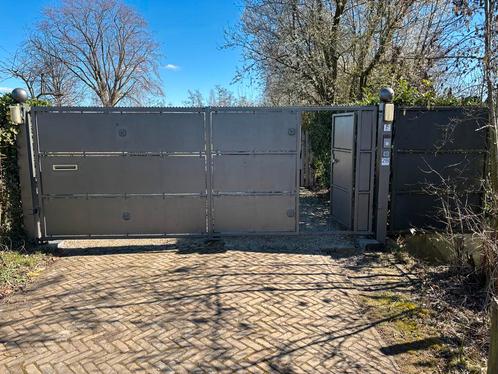 Elektrische poort 2x 2,64 vleugel plus 1,40 zijkant, Tuin en Terras, Tuinpoorten, Gebruikt, Draaipoort, Staal, 150 tot 200 cm