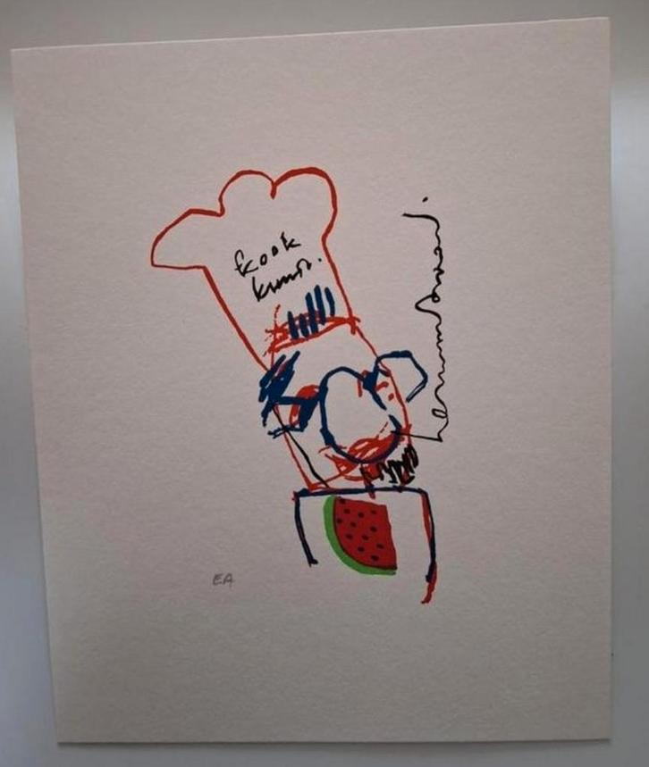 Herman Brood - Kookkunst - Zeefdruk - 350 ex., Antiek en Kunst, Kunst | Litho's en Zeefdrukken, Ophalen of Verzenden