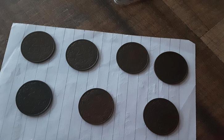 7x 2,5 cent Nederland Wilhelmina, Postzegels en Munten, Munten | Nederland, Ophalen of Verzenden