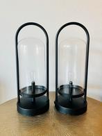 Twee stolp lantaarns op batterij, Huis en Inrichting, Woonaccessoires | Stolpen, Ophalen, Zo goed als nieuw